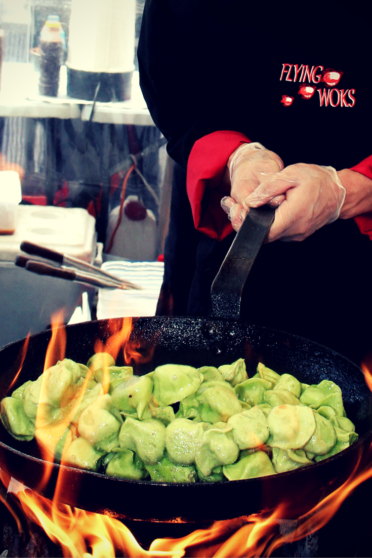 Live dumpling cooking at a corporate event - Flying Woks Melbourne