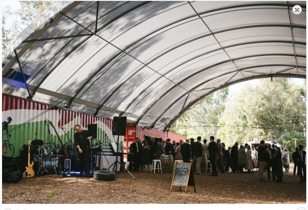 Flying Woks catering at Kings Lakes Estate outdoor marquee venue