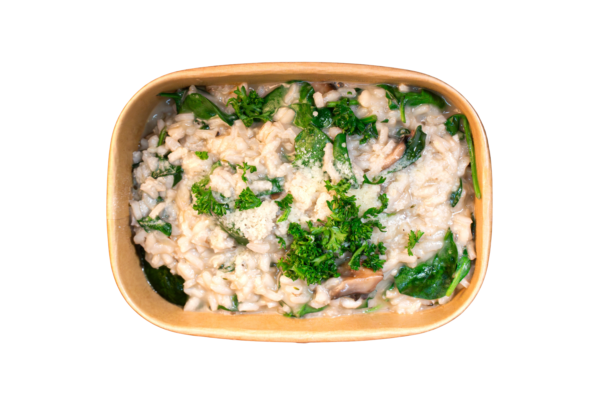 Mushroom Spinach Risotto - gluten free vegetarian catering Melbourne