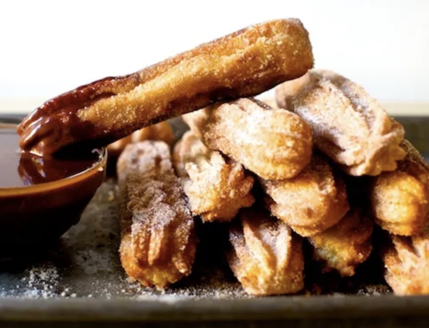 Fresh churros with chocolate dipping sauce