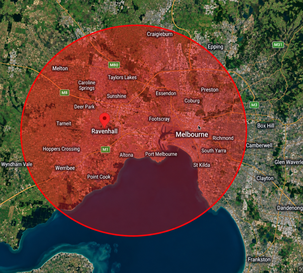 delivery map for melbourne catering